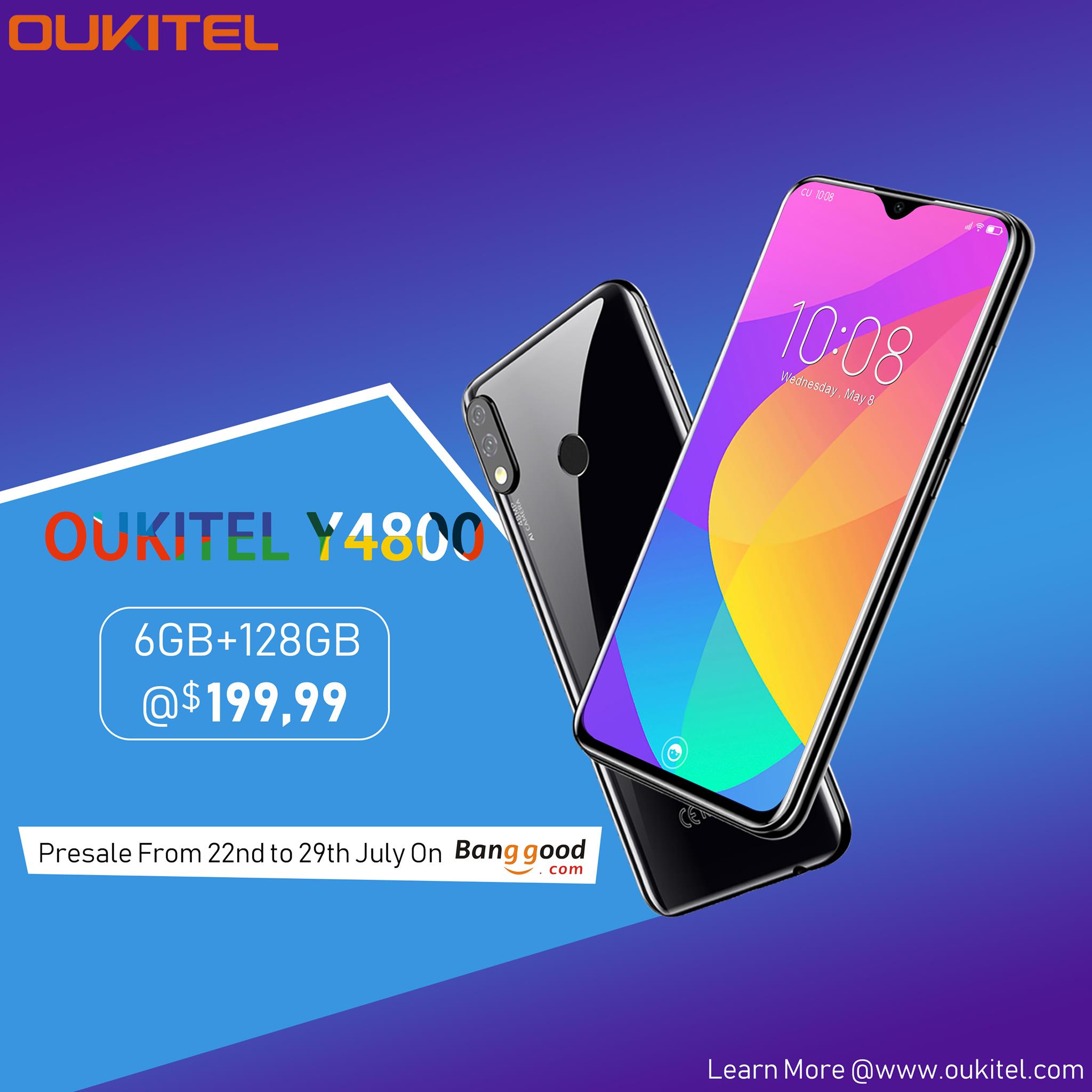 6GB RAM and 48MP camera smartphone #OukitelY4800 @ $199.99 Are you excited to experience more? Presale will start from 22nd to 29th july at $199.99 ...