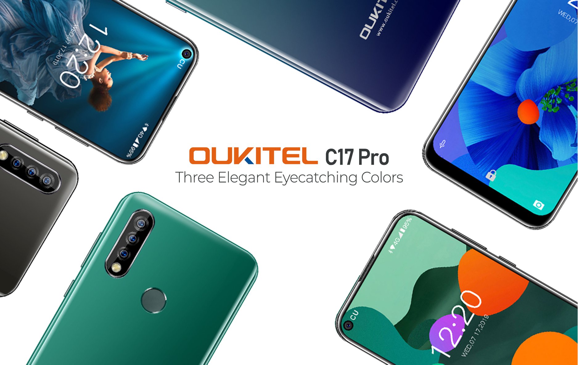 OUKITEL C17 Pro comes with three color variants: Balck, Green, and Gradient😍