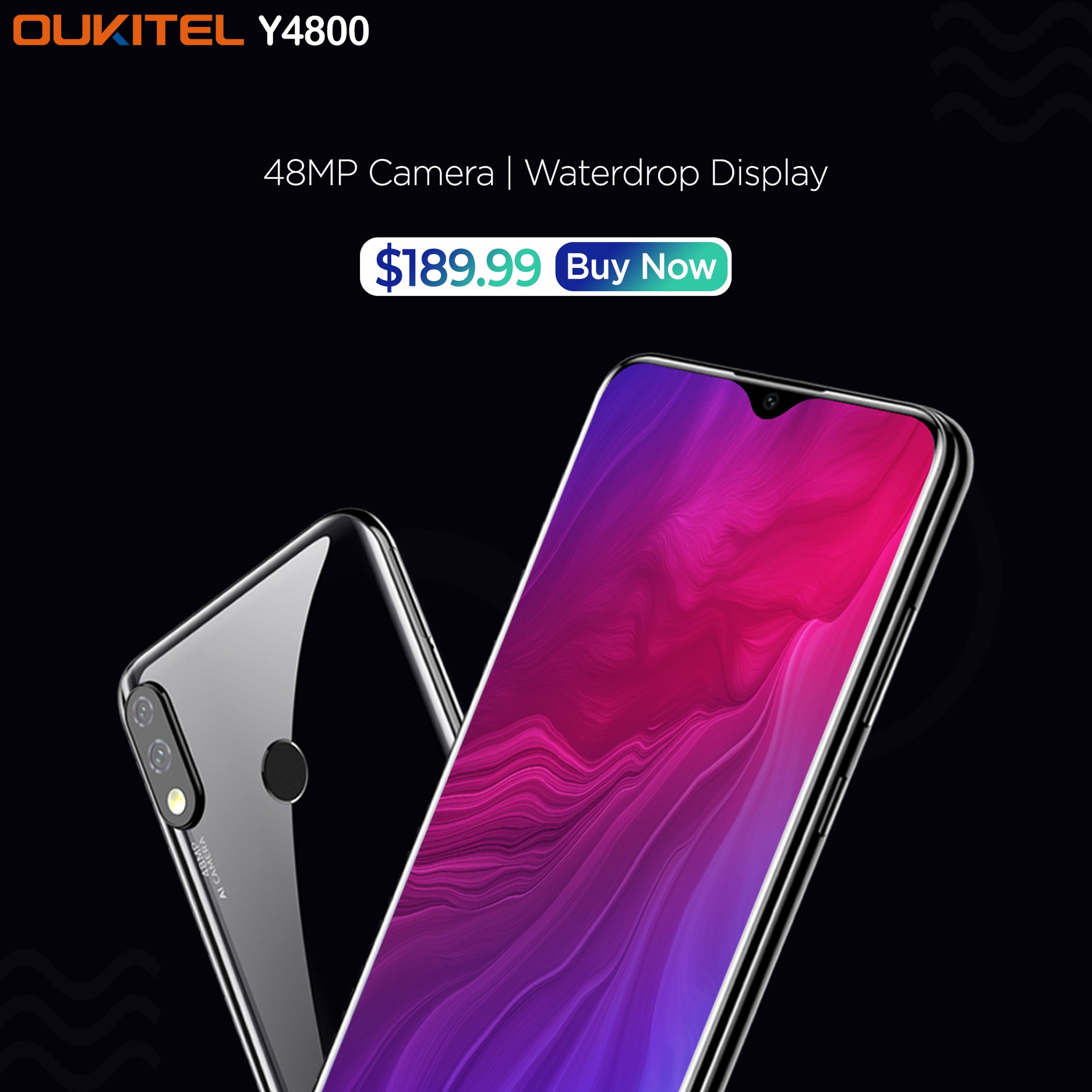 OUKITEL Y4800 packed with 48MP camera, 6GB RAM and Waterdrop Display now available at a unbelievable price $189.99 Buy Now>> www.tomtop.com