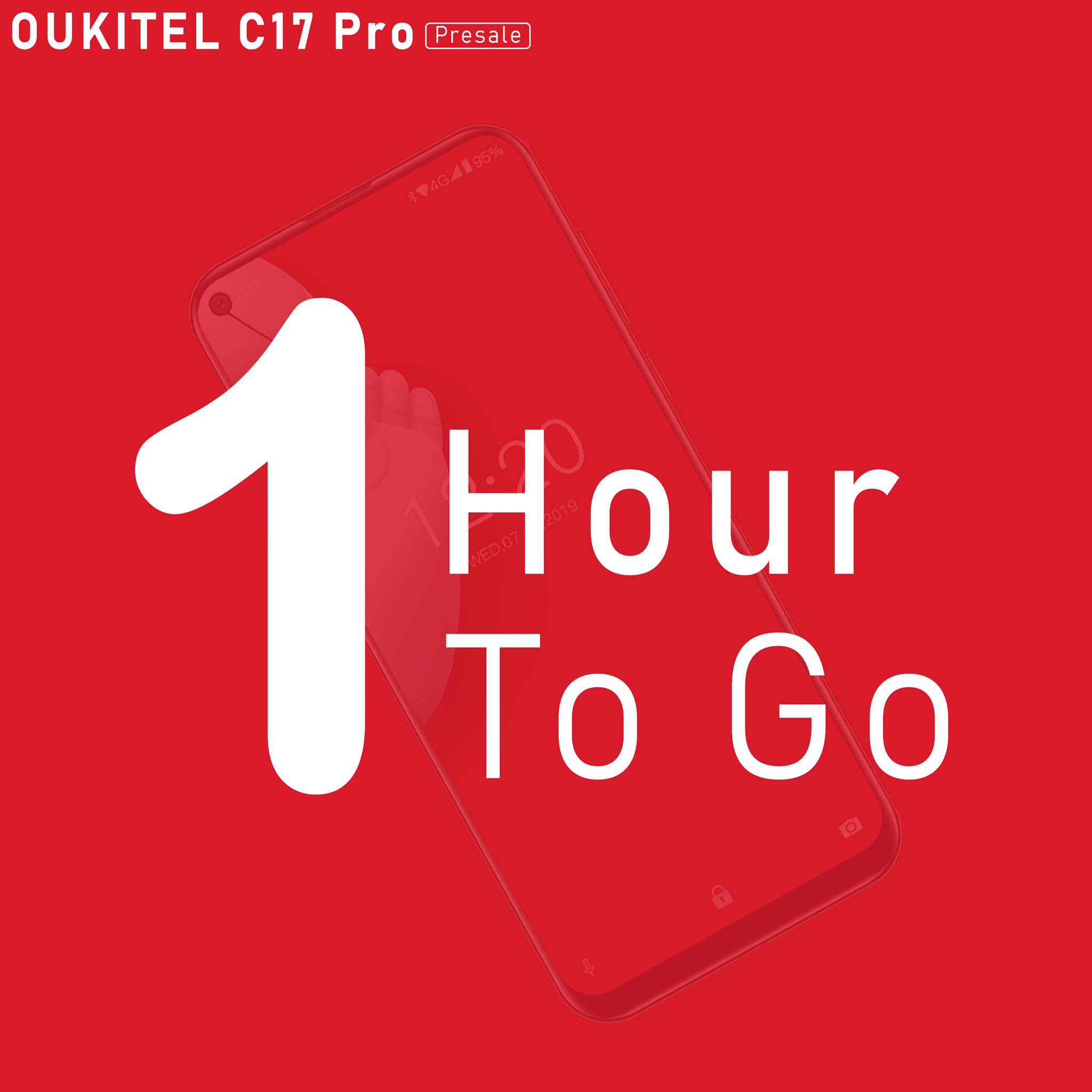 Wait is almost over now😍 Only One Hour Remaining for the #OUKITEL #C17Pro Presale