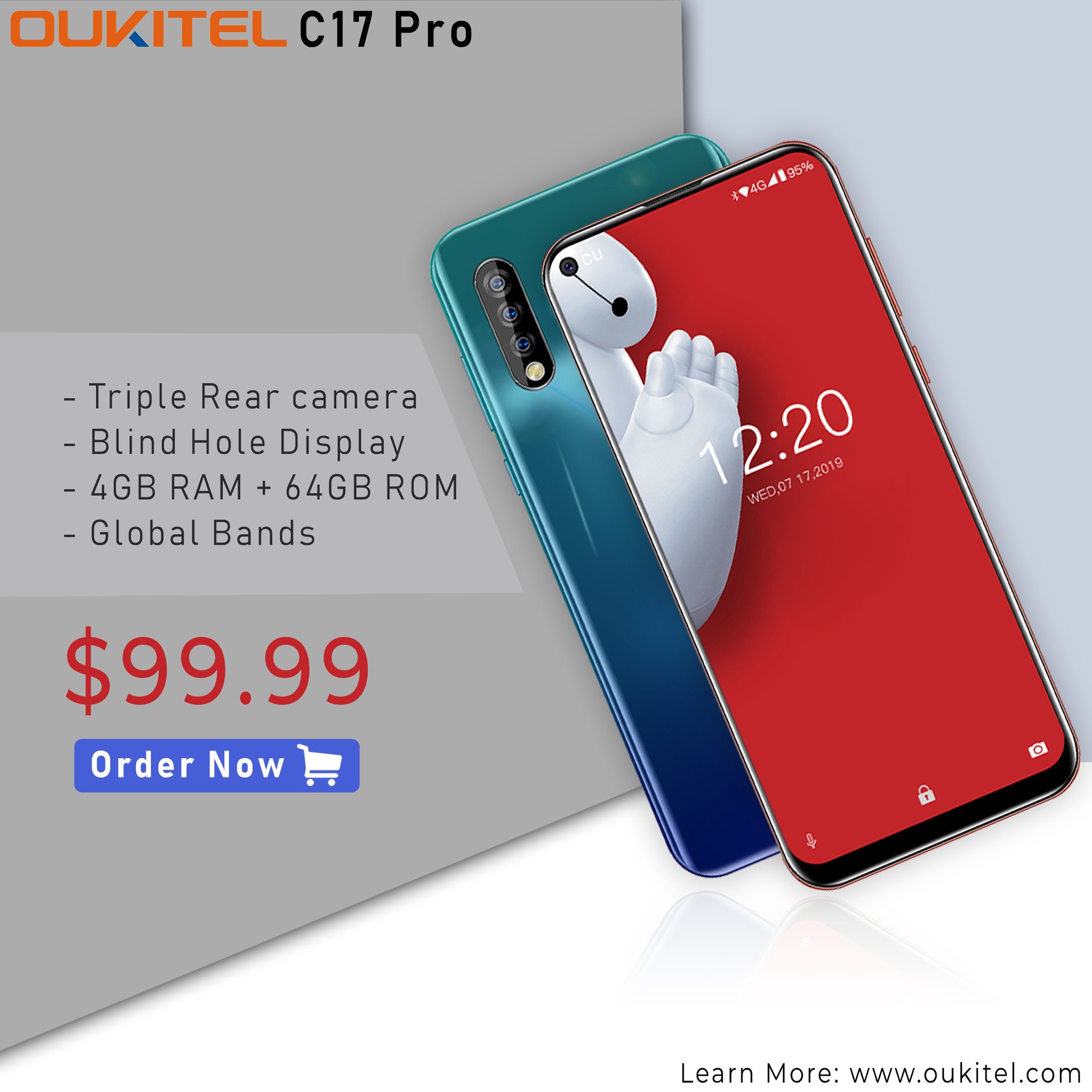 Last day of Flash Sale📣📣 Last day to grab #OUKITEL #C17Pro at a unbelievable price of $99.99 only