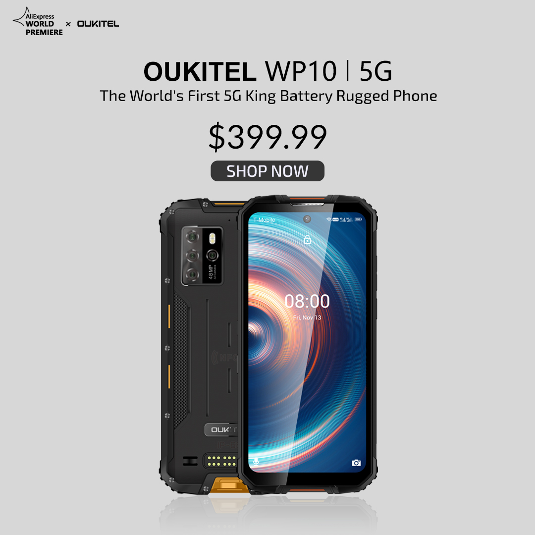 A combination of speed and performance awaits you!🚀 Hurry up, Get World's First 5G King Battery Rugged Phone #OukitelWP10 at $399.99🔥