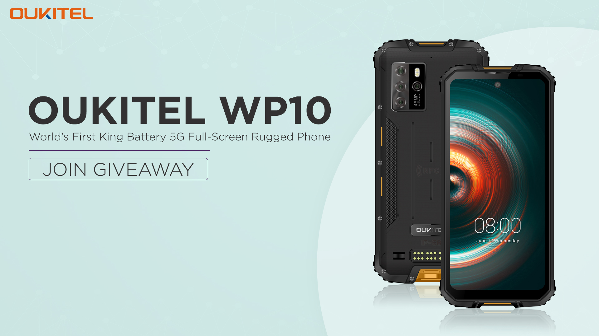 The #Giveaway of World's first king battery 5G Full-Screen #RuggedPhone #OukitelWP10 ongoing now🔥🔥 Join now and you can win #WP10 and #C22 😍