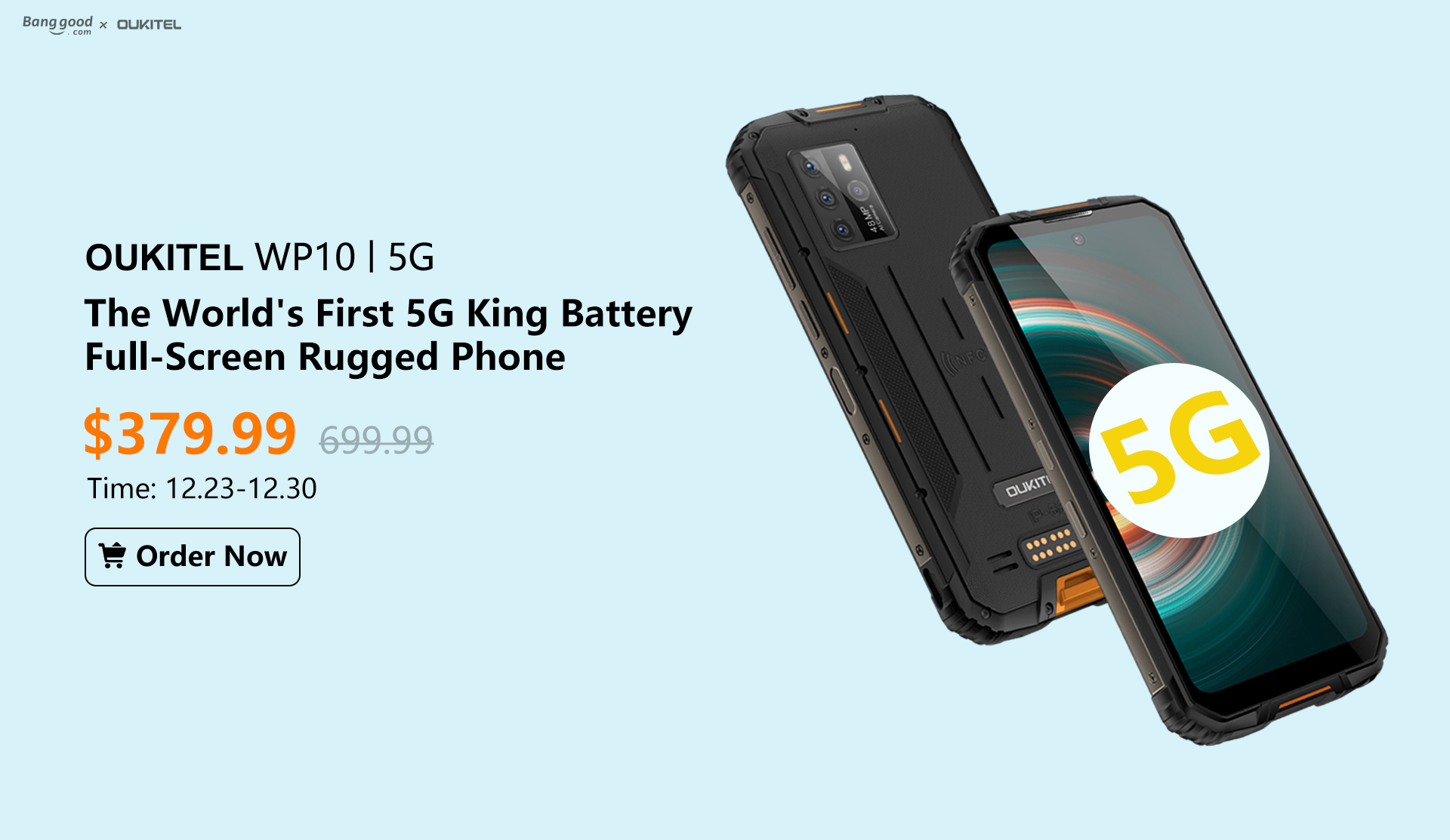 This new year, experience speed that thrills 🚀 Get world's first 5G king battery rugged phone #OukitelWP10 at $379.99😍