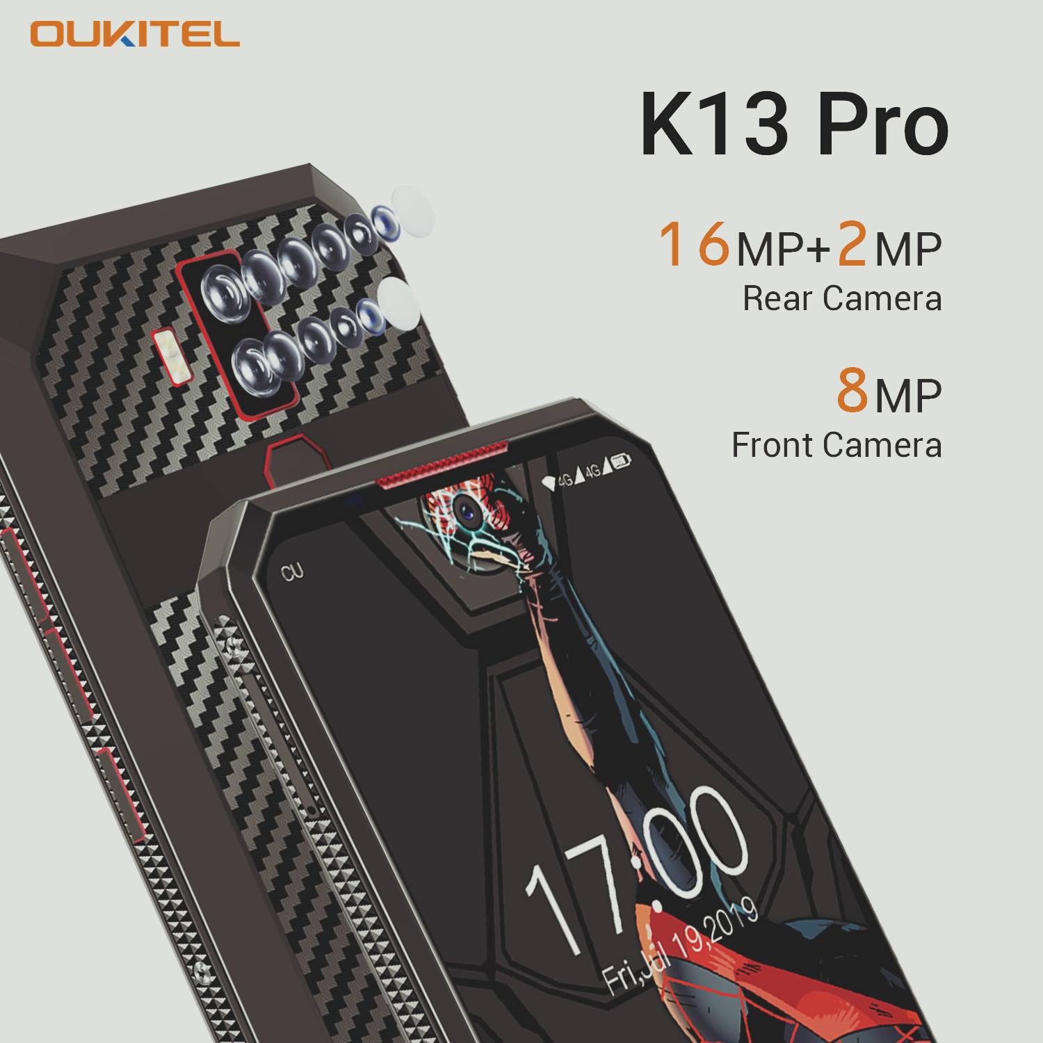 #OUKITEL #K13Pro Equipped with Dual 16MP+2MP Camera and 11000mAh Big Battery available at $169.99 only!