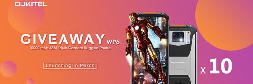 #OUKITEL #WP6 with 48MP Triple cameras, 10000mAh battery launching in March. Join WP6 #Giveaway to experience the latest WP6 rugged smartphone.