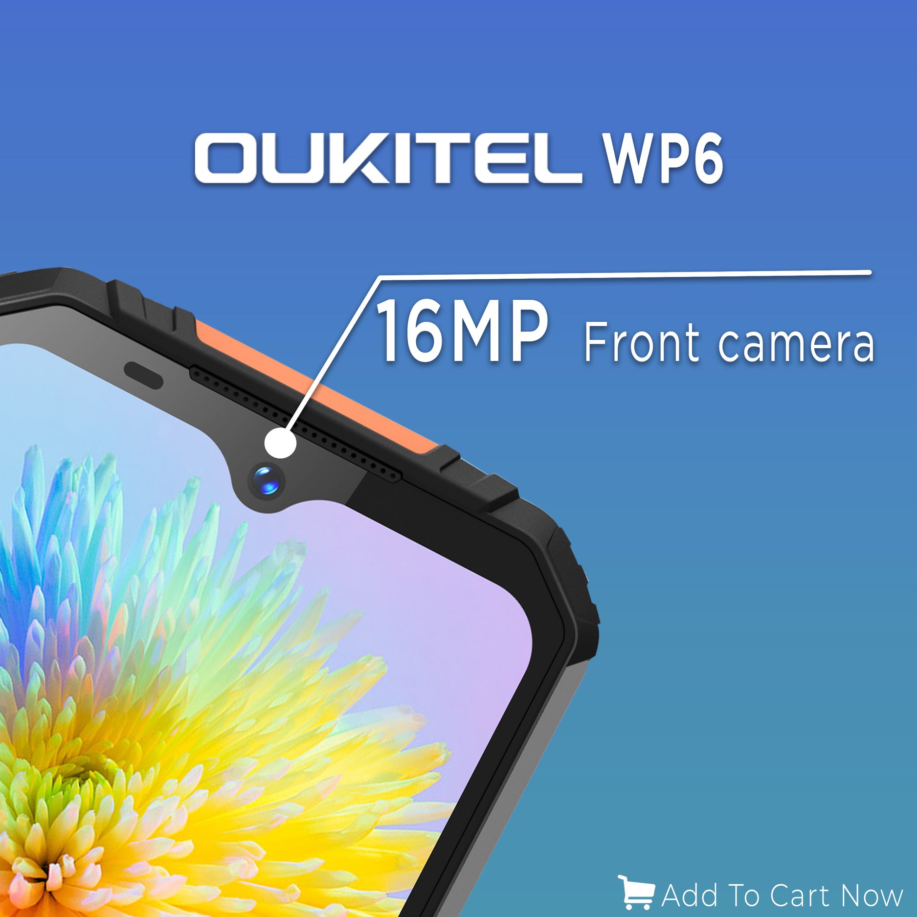 #OUKITEL #WP6 deliver mode beauty to your social wall with 16MP Front Camera and optimized beauty mode. 16MP with 2.0 Aperture intelligently recognized to produce expert selfies with accurate brightness and exposure. Haven't Added to cart ?