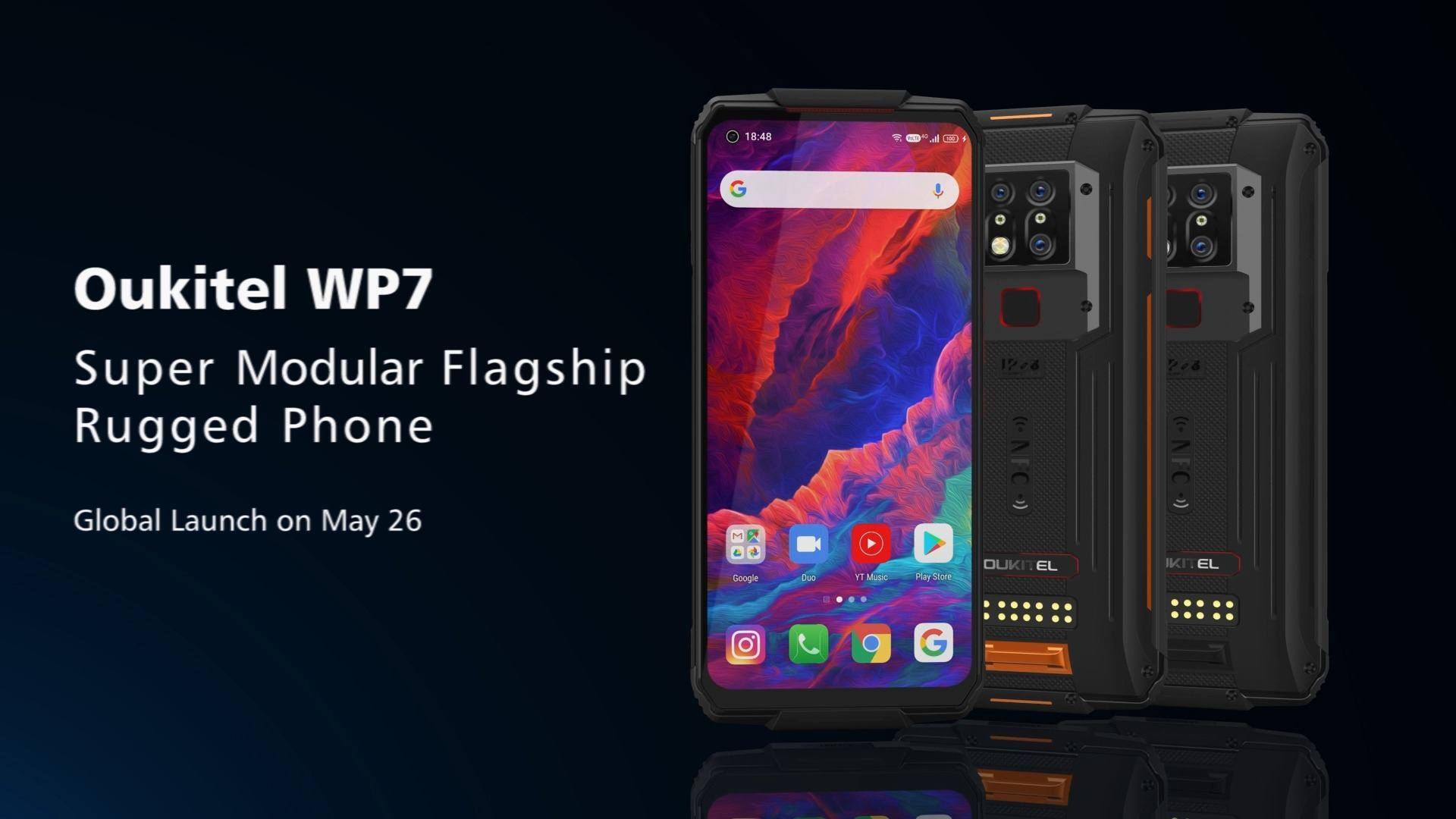 Meet the super modular flagship rugged phone Oukitel WP7 on May 26!