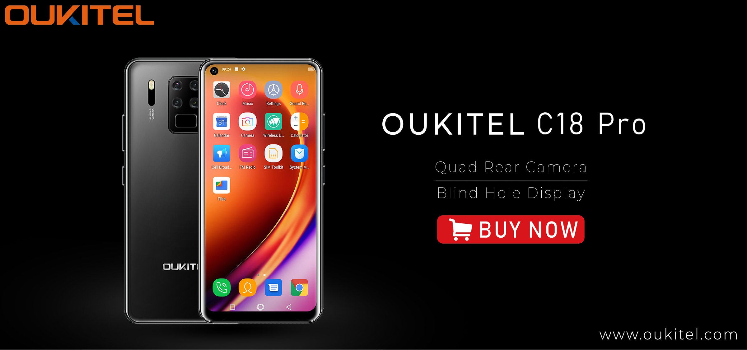 Featured with Quad-Rear Camera and Blind Hole display and 4000mAh Battery, #OUKITEL #C18Pro will be your best entertainment companion🤩😍