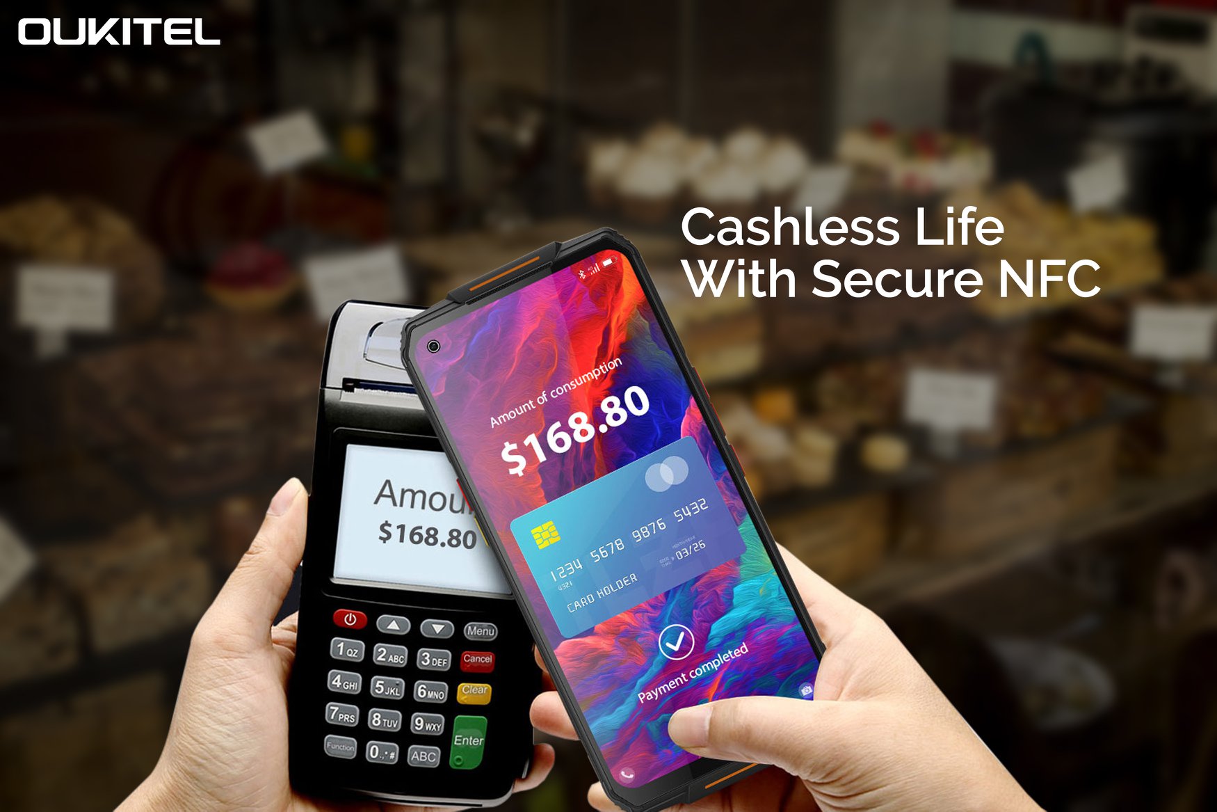 Go cashless with NFC function of #OUKITEL #WP7