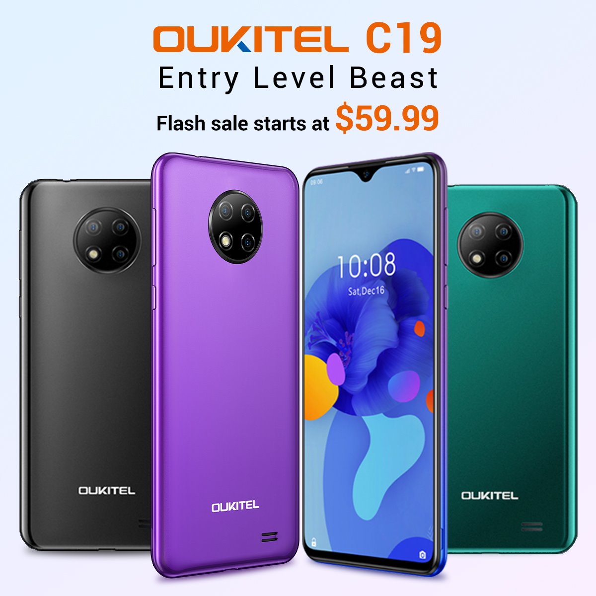 SALE ALERT🥳 Get your hands on #EntryLevelBeast #OUKITELC19  Global sale live now at an unbelievable price of $59.99...