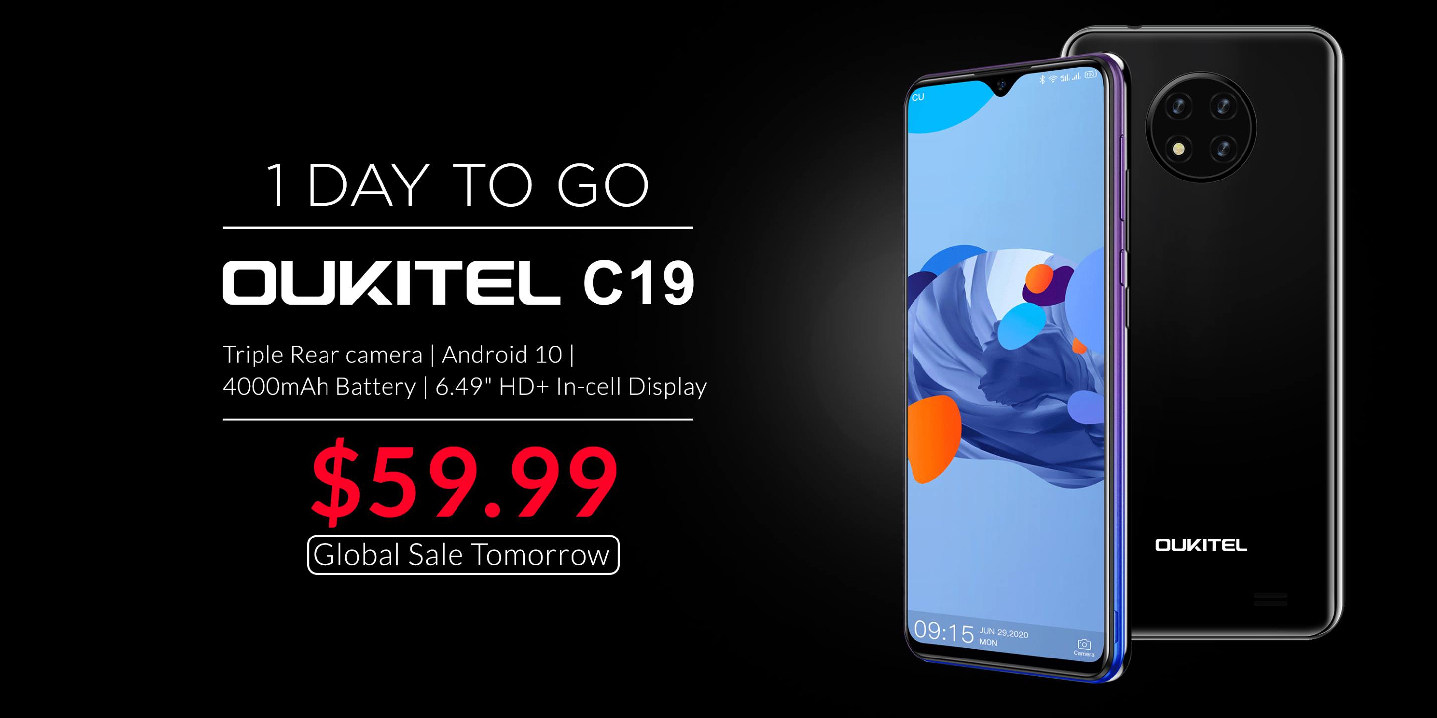 One day to go📣 Entry Level Beast #OUKITEL #C19 will available at $59.99 from tomorrow. Don't miss this deal👉...