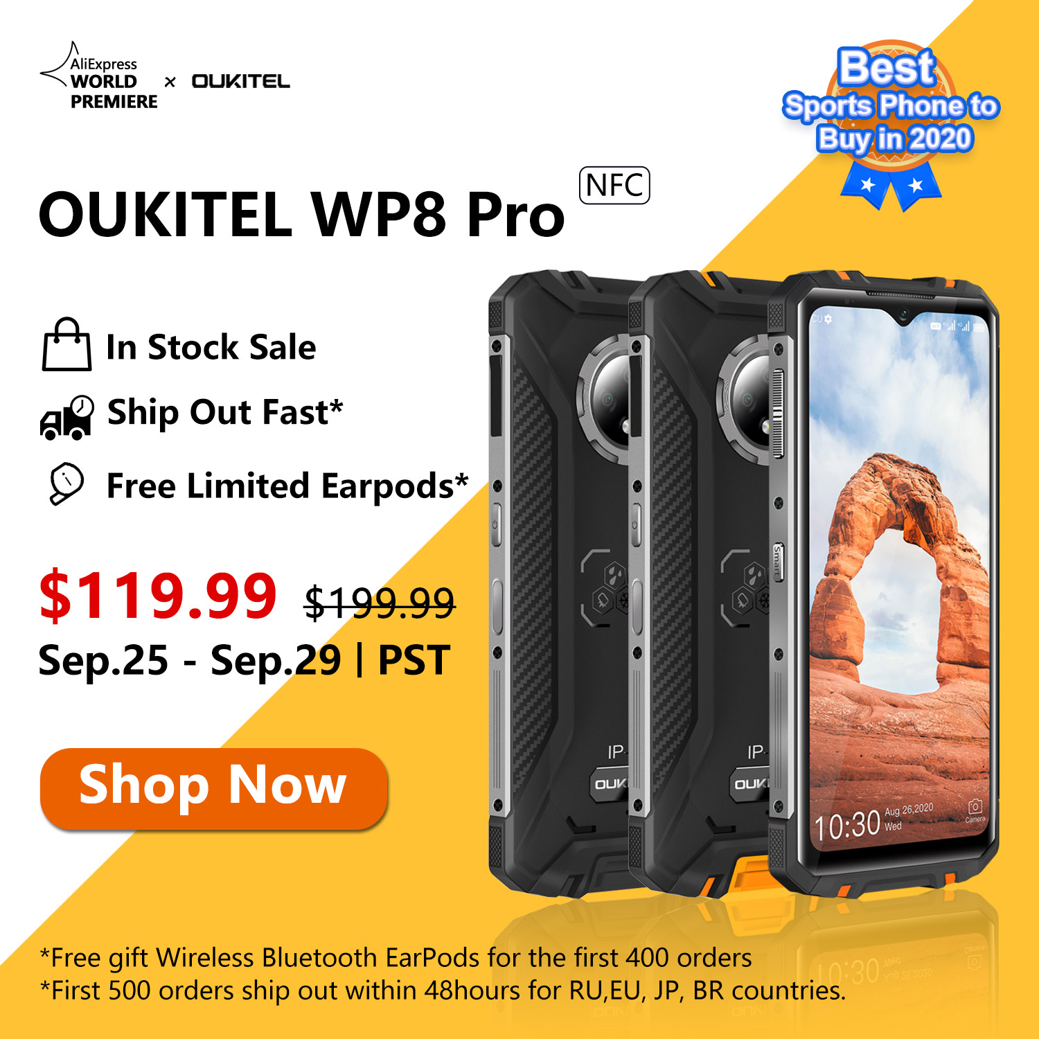 Global Open Sale Live Now📣📣 The best #SportsPhone  #OUKITEL #WP8Pro now available at $119.99 only😍