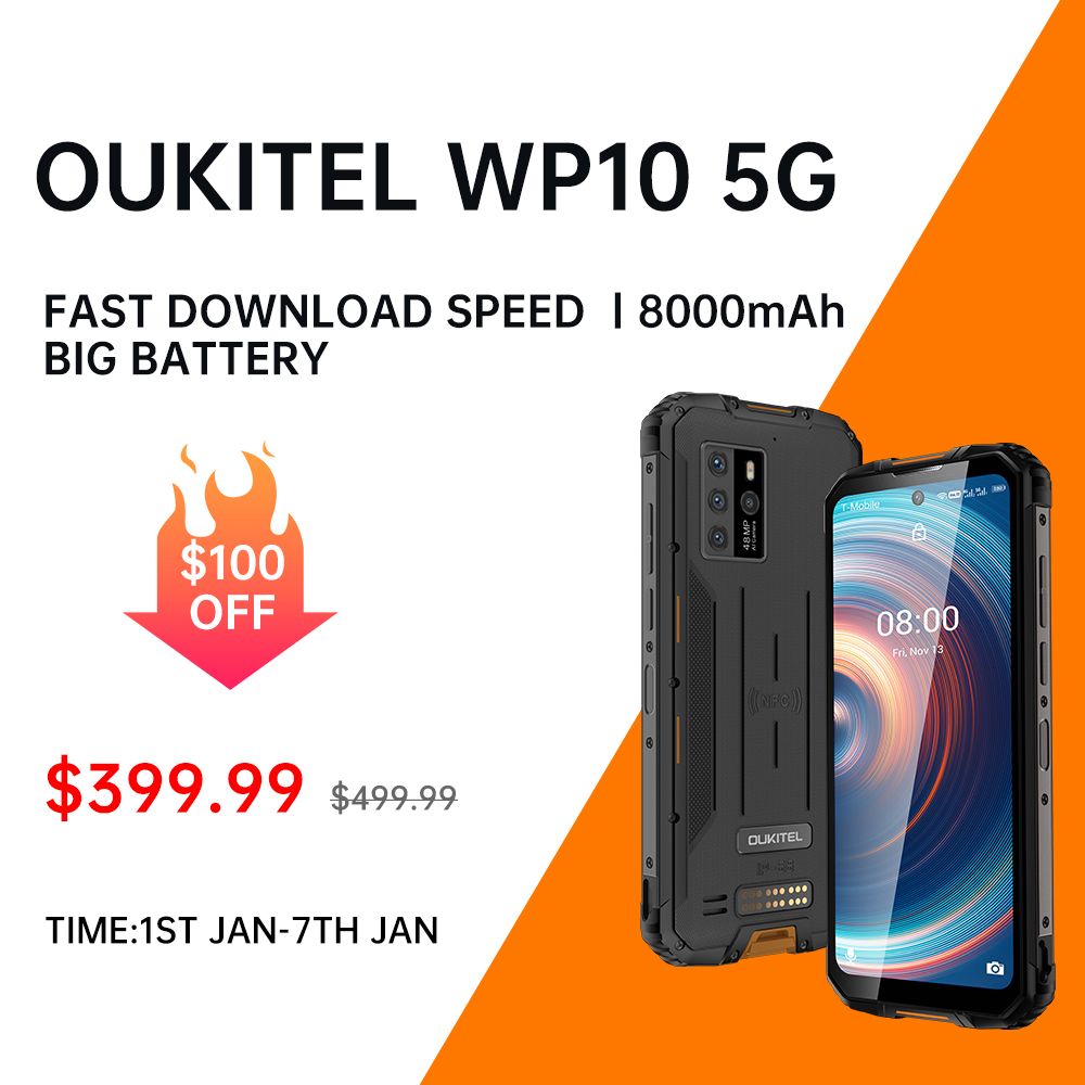 Start your new year with best offer on #OukitelWP10😎 Starting from today, the #WP10 now available at $399.99 (40% off)