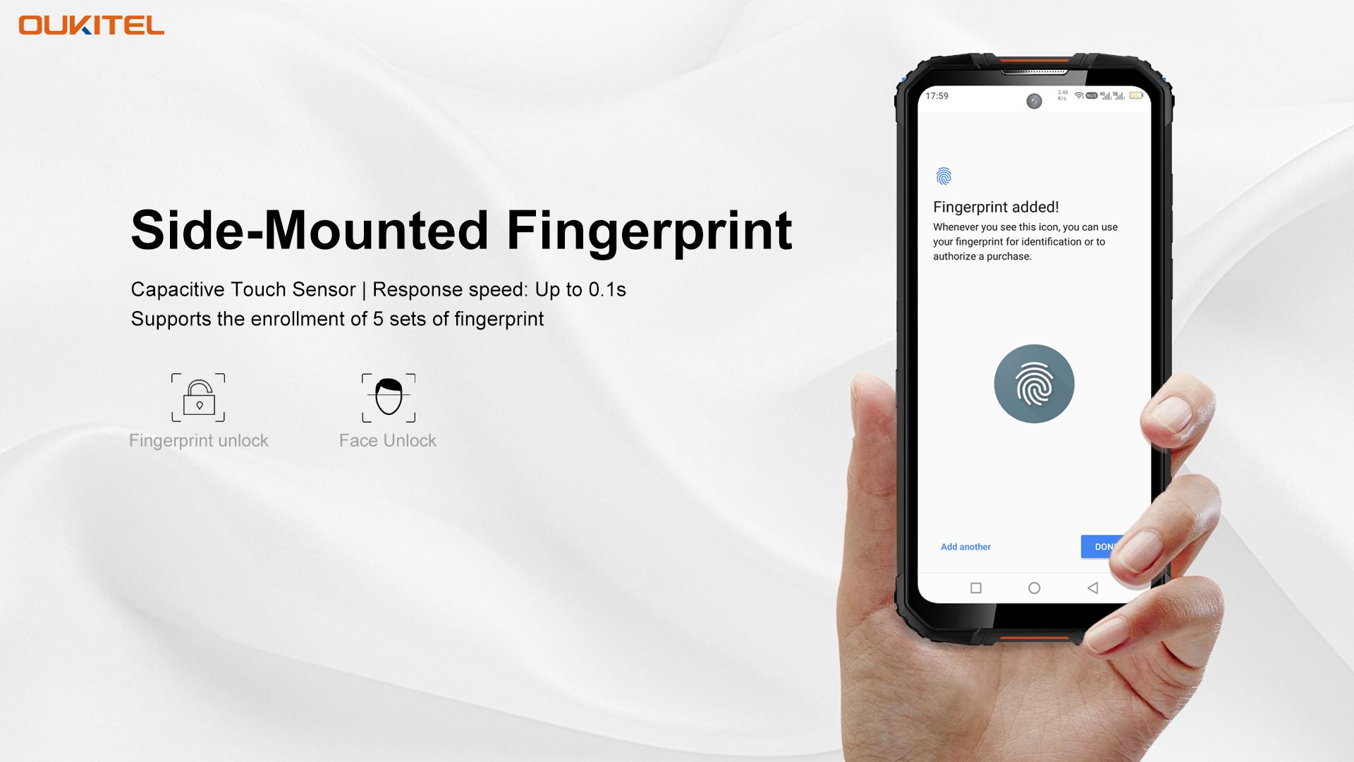 Unlock your #OukitelWP10 faster and securely with side-mounted fingerprint sensor 😍