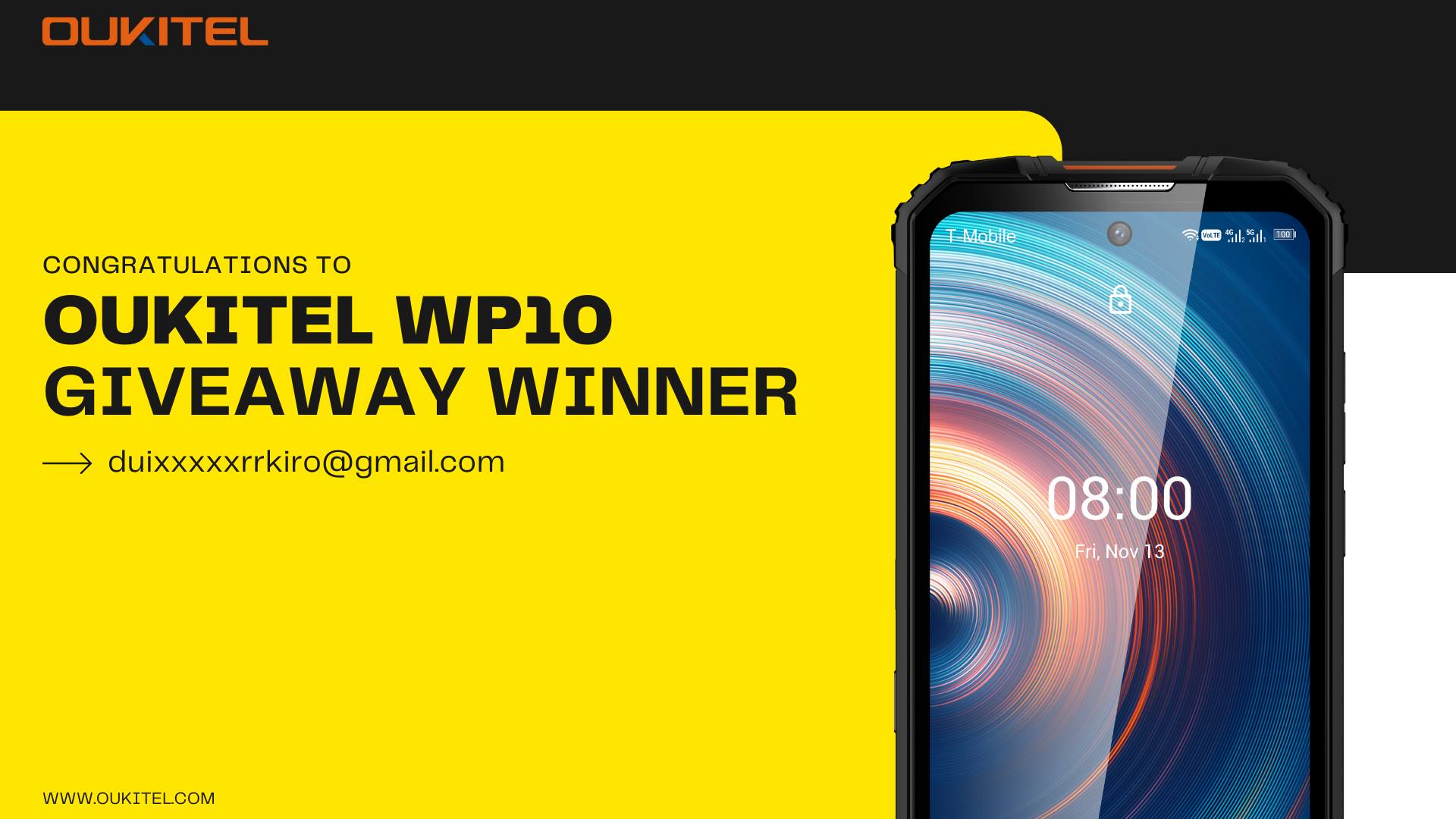 The #OukitelWP10 #Giveaway has been ended!