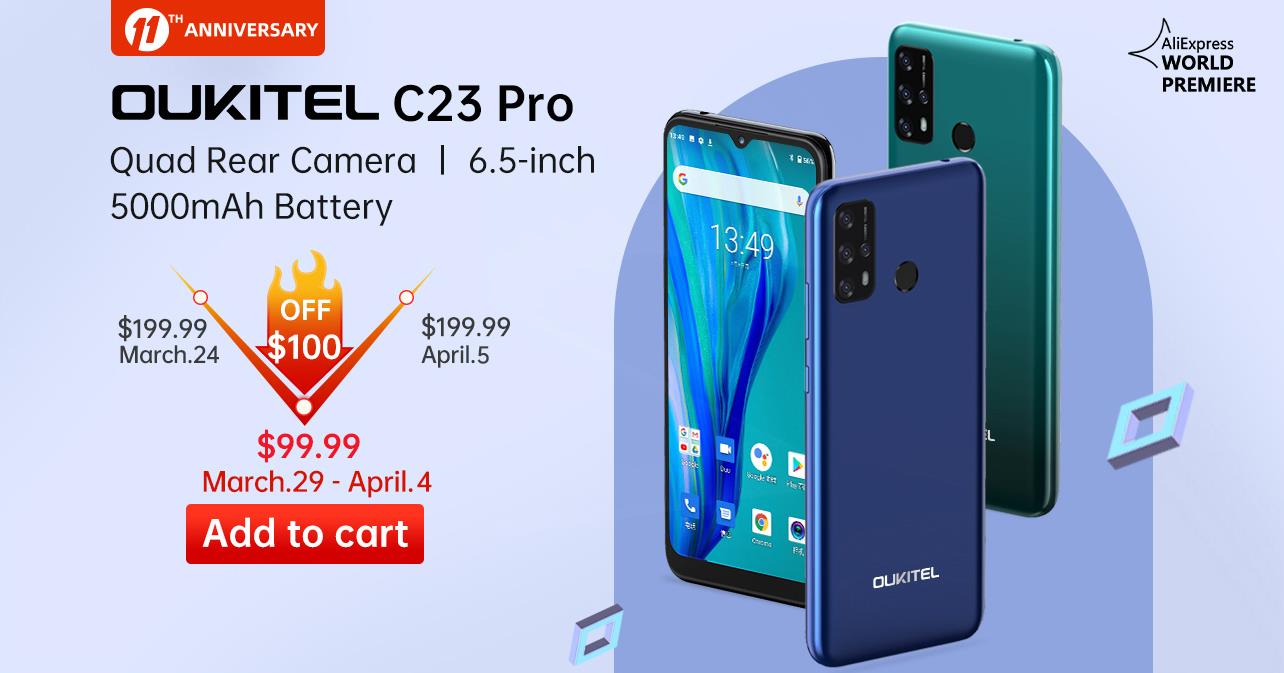 Get ready to avail 50% Off offer📣📣 The new simple, smart and affordable smartphone #OukitelC23Pro will available at $99.99 from Mar.29- Apr.4 Add to cart now and checkout tomorrow 🛒: www.tomtop.com