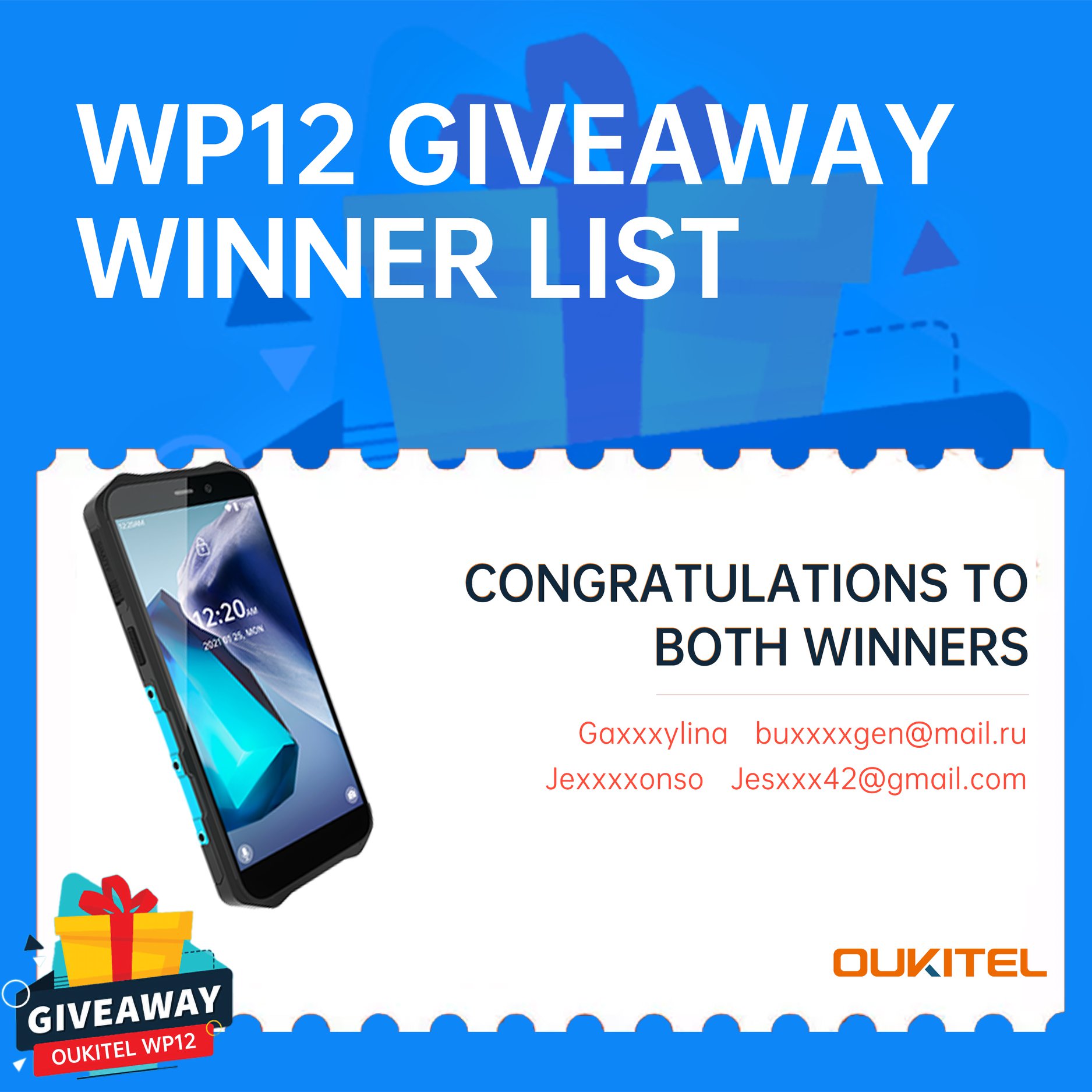 #WP12 #Giveaway Winners announcement 📣📣