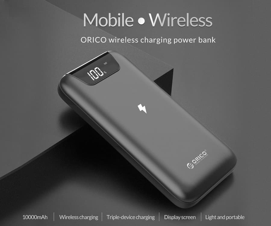 ORICO 10000mAh 移動電源+無線充電功能+液晶顯示 [WR10]