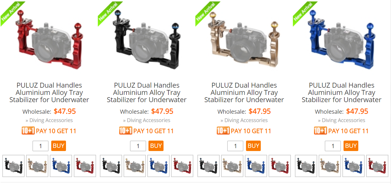 #PULUZ Dual Handles Aluminium Alloy Tray #Stabilizer for #Underwater #Camera #Housings