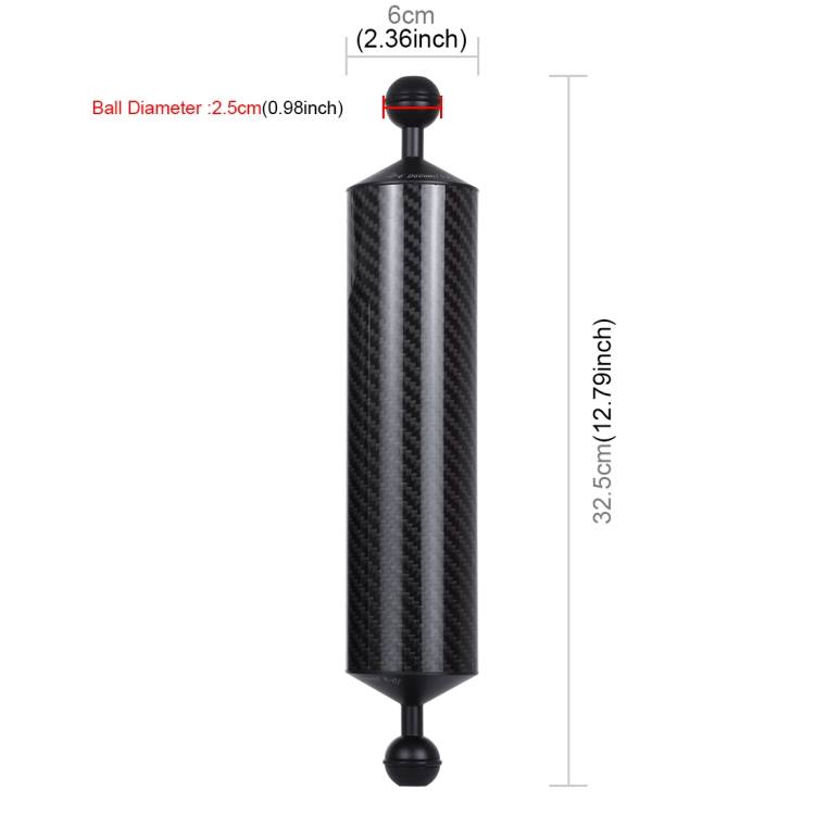 #PULUZ 12.79 inch 32.5cm Length 60mm Diameter #Dual #Balls #Carbon #Fiber #Floating #Arm, Ball Diameter: 2.5cm, Buoyancy: 400g