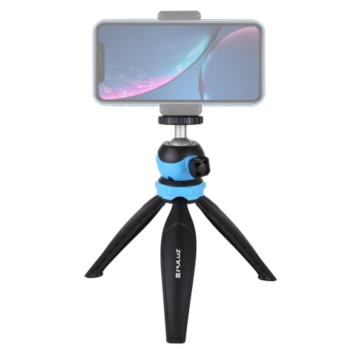 PULUZ 20cm Pocket Plastic Tripod Mount with 360 Degree Ball Head for Smartphones, GoPro, DSLR Cameras (Blue)