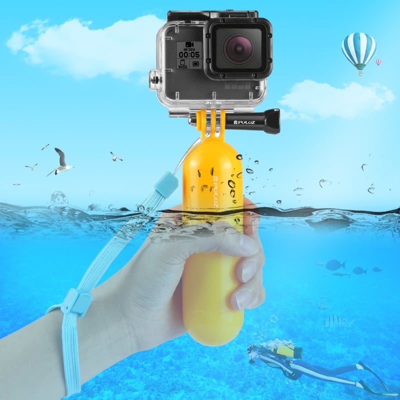 PULUZ Floating Handle Bobber Hand Grip with Strap for GoPro NEW HERO /HERO7 /6 /5 /5 Session /4 Session /4 /3+ /3 /2 /1, DJI Osmo Action, Xiaoyi and Other Action Cameras