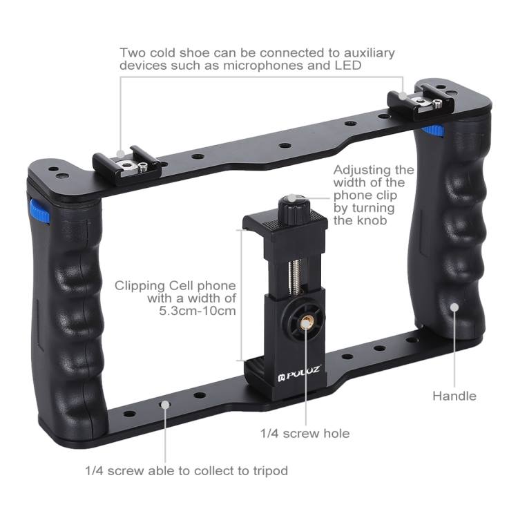 #New #Year #New #Beginning! Why not cheer up?! :) #PULUZ Live Broadcast #Smartphone #Cage #Video #Rig Filmmaking Recording Handle #Stabilizer #Bracket for #iPhone, #Galaxy, #Huawei, #Xiaomi, #HTC, #LG, #Google, and Other #Smartphones