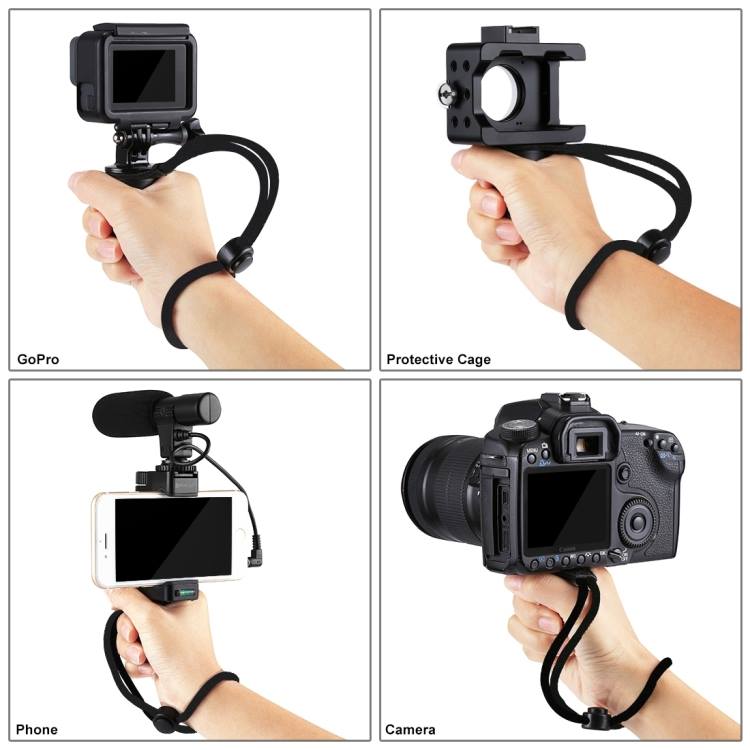 #PULUZ Folding Plastic #Tripod + #Live #Broadcast #Handheld #Grip ABS Mount with #Cold #Shoe & #Wrist #Strap for #iPhone, #Galaxy, #Huawei, #Xiaomi, #Sony, #HTC, #Google and other #Smartphones