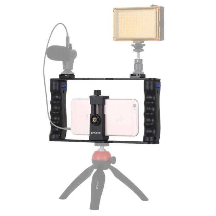 Online #1 Selling #PULUZ #Live #Broadcast #Smartphone #Cage #Video #Rig Filmmaking Recording Handle #Stabilizer #Bracket for #iPhone, #Galaxy, #Huawei, #Xiaomi, #HTC, #LG, #Google, and Other #Smartphones, #DSLR #Cameras