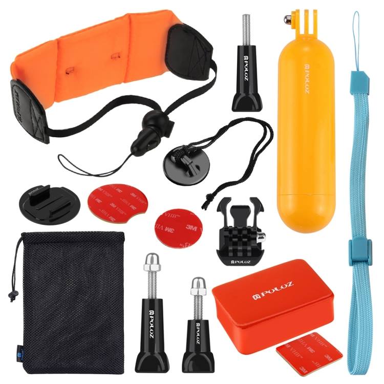 #PULUZ 14 in 1 #Surfing #Accessories #Combo #Kits (#Bobber #Hand #Grip + #Floaty #Sponge + #Quick #Release #Buckle + #Surf #Board #Mount + #Floating #Wrist #Strap + #Safety #Tethers #Strap + #Storage #Bag ) for #GoPro #NEW #HERO / #HERO6 /5 /5 #Session /4 Session /4 /3+ /3 /2 /1, #Xiaoyi and Other #Action #Cameras