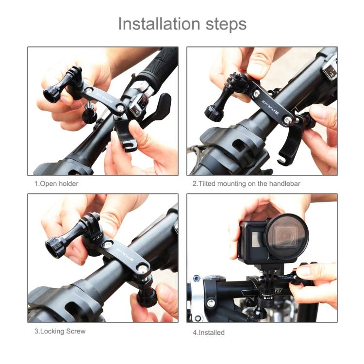 Upgraded version! #PULUZ 360 Degree Rotation #Bike #Aluminum #Handlebar #Adapter Mount with Screw for #GoPro #HERO7 /6 /5 Session /5 /4 Session /4 /3+ /3 /2 /1, Other #Sport #Cameras (Black)