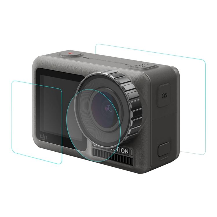 #PULUZ Lens + Front and Back LCD Display #Tempered #Glass #Film for #DJI #Osmo Action 