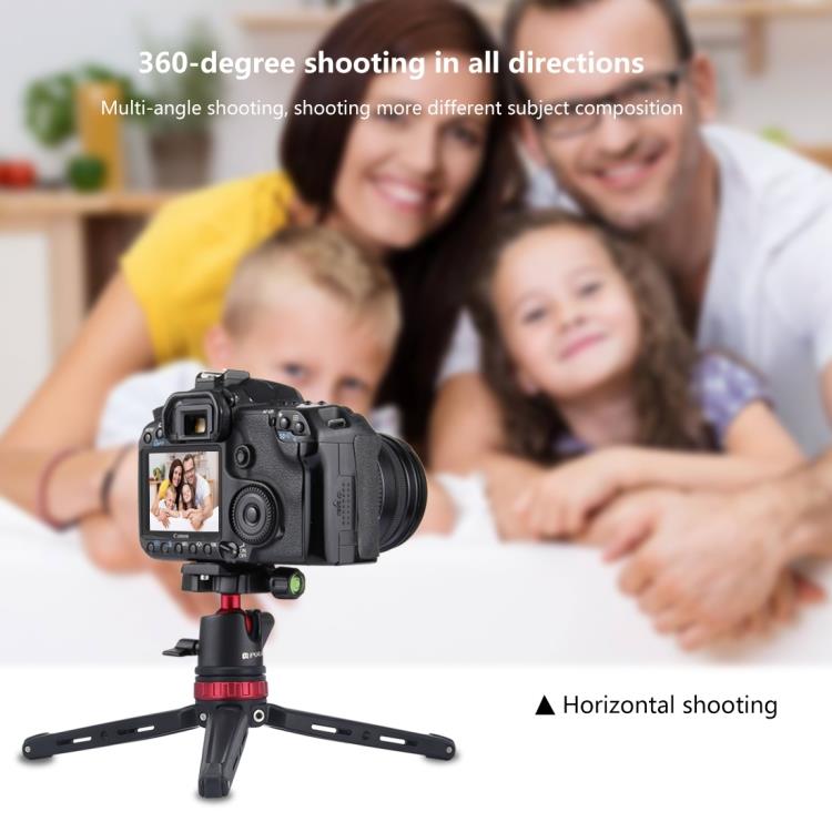 New Arrival #PULUZ Pocket Mini Adjustable Metal Desktop Tripod #Mount with 360 Degree Ball Head for #DSLR & #Digital Cameras, Adjustable Height: 11-20.2cm