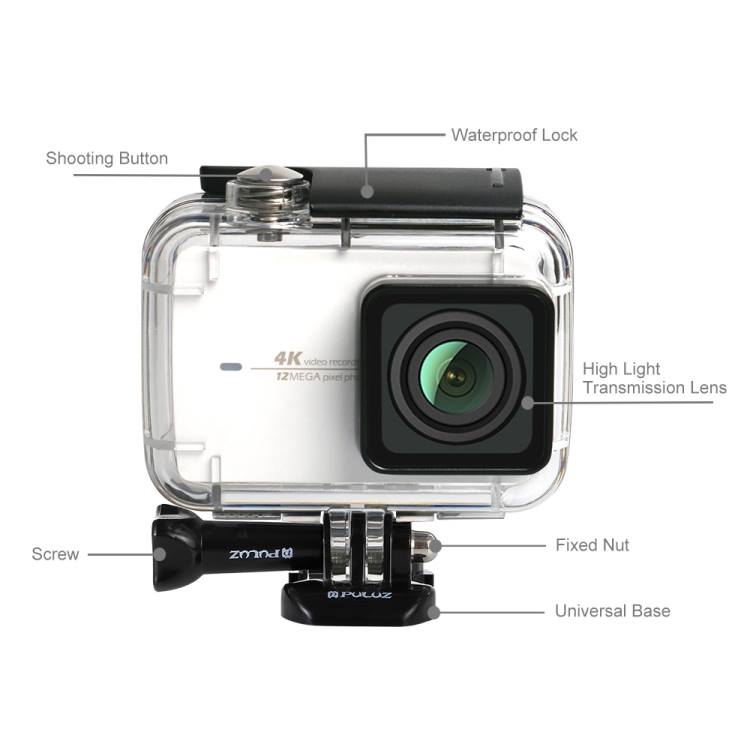 Stock & Hot for #Xiaomi #Xiaoyi #II #4K #Action #Camera #PULUZ 45m #Underwater #Waterproof #Housing #Diving #Case  with Buckle Basic Mount & Screw