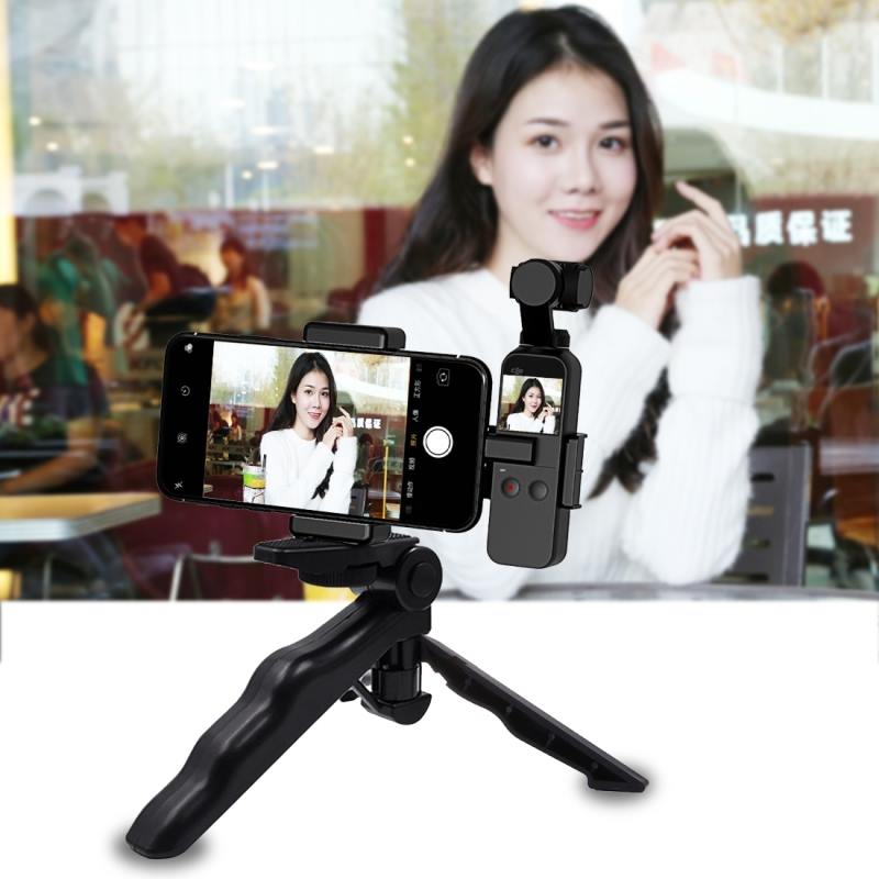 Hot sale #PULUZ Smartphone Fixing Clamp 1/4 inch Holder Mount #Bracket + Grip Folding Tripod #Mount #Kits for #DJI #OSMO #Pocket