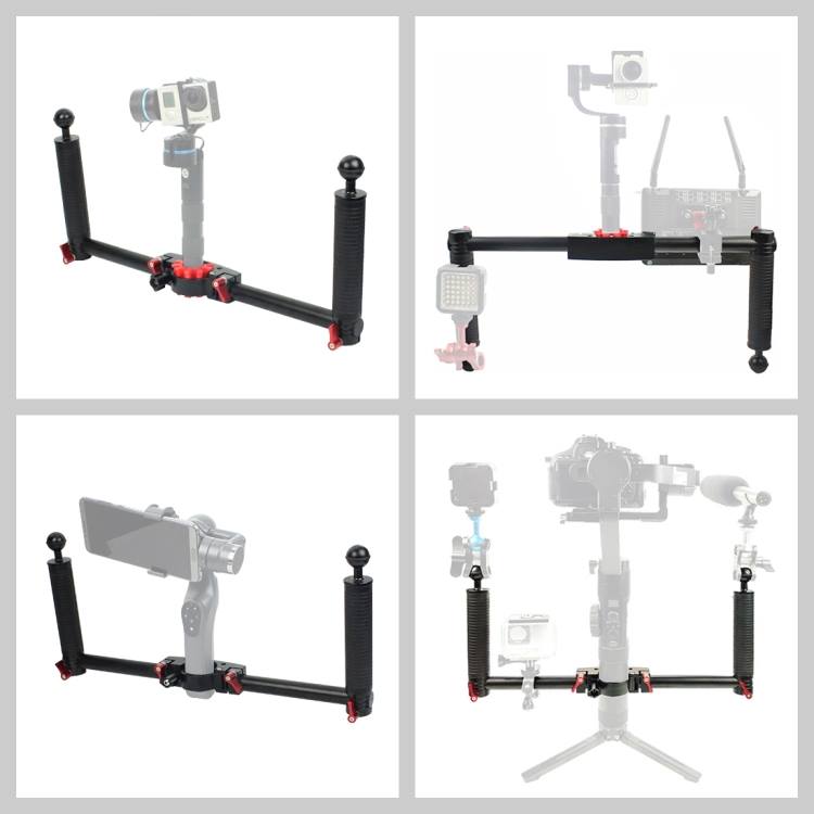 #PULUZ Dual #Handheld #Grip Aluminum Alloy #Stabilizer for #DJI #RONIN-S / #MOZA / #Zhi #Yun / #FeiyuTech #Gimbal