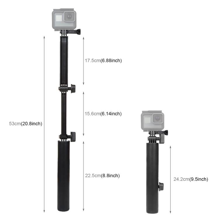 #PULUZ 3-Way #Grip Foldable Multi-functional #Selfie-#stick Extension #Monopod #Holder for #DJI #Osmo #Action, #GoPro #NEW #HERO / #HERO7 /6 /5 /5 Session /4 Session /4 /3+ /3 /2 /1 and Other #Action #Cameras, Length: 24.2-50.8cm