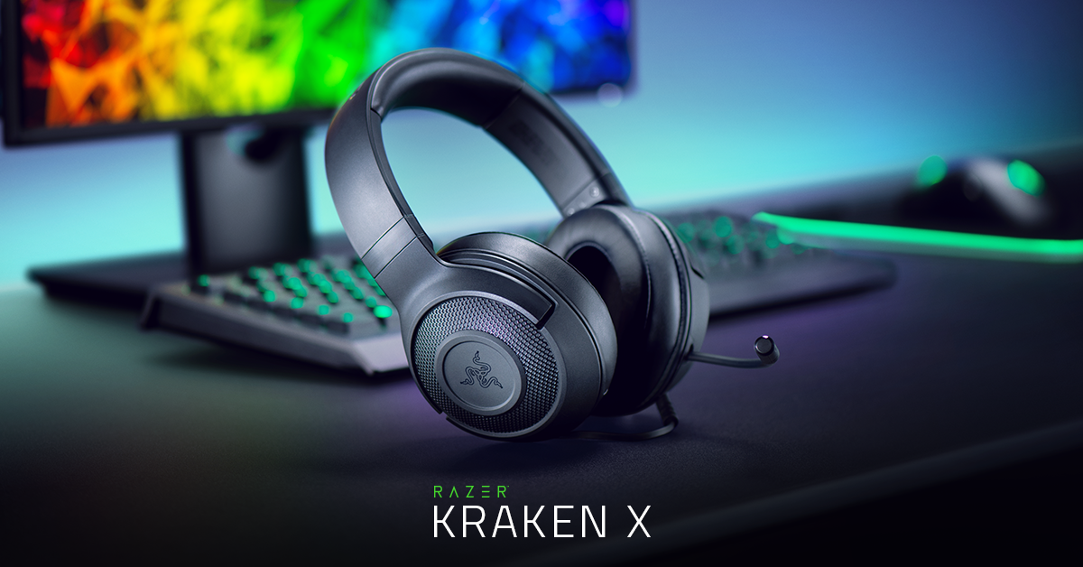 隆重介紹：全新Razer Kraken X – 超輕超舒服, 令你全日不間斷遊戲。