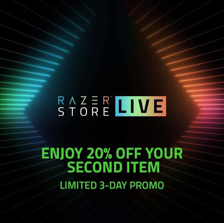 由即日起至3月8日，於銅鑼灣RazerStore同時購買兩件產品，第二件產品即可獲8折優惠！ 優惠期得4日咋，仲唔快d黎銅鑼灣RazerStore睇下😍 詳情請向店員查詢... *第二件產品以價格較低者為準