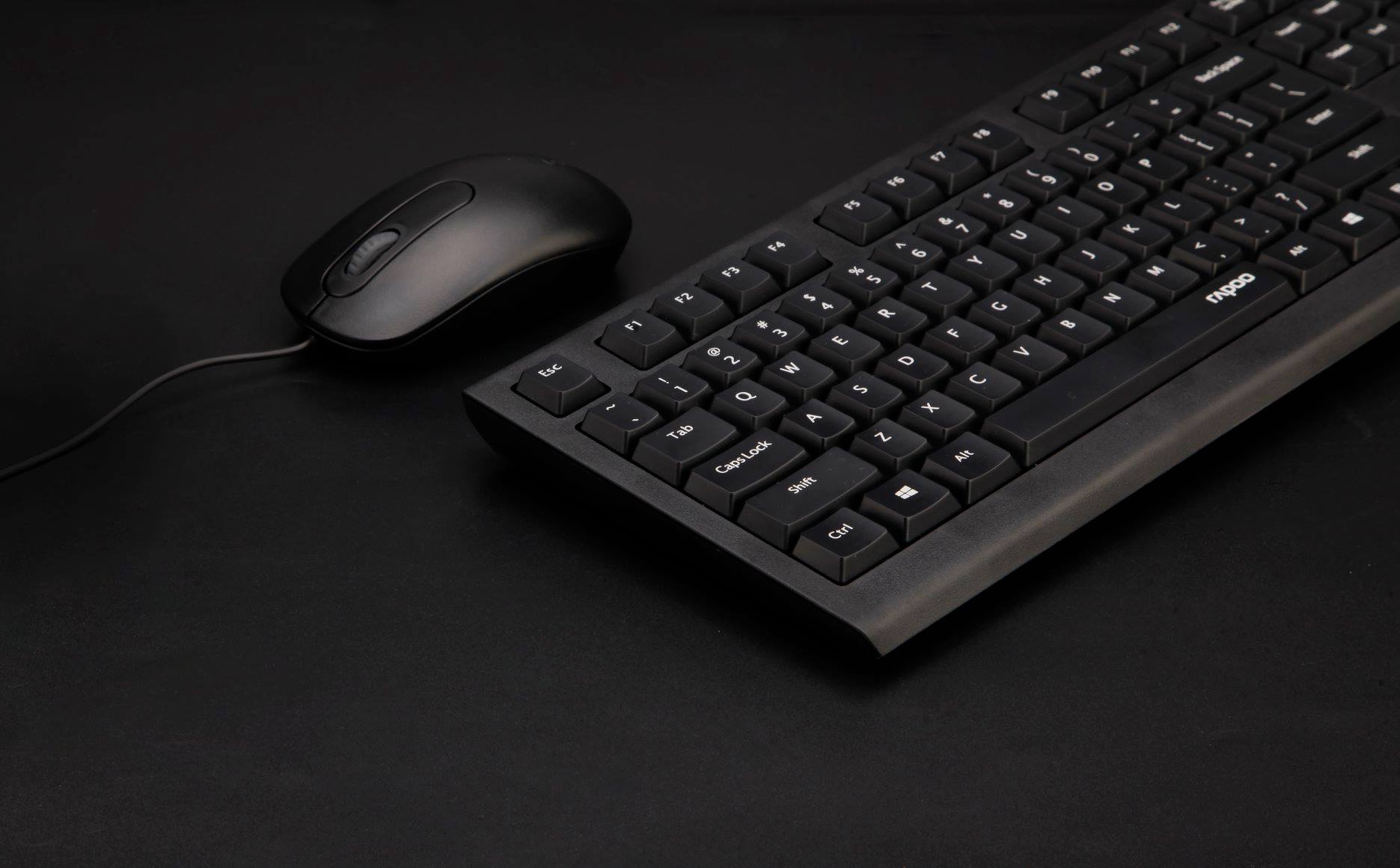 Rapoo X120PRO Wired Optical Mouse & Keyboard Combo, Laser carved keycap,Spill-resistant design