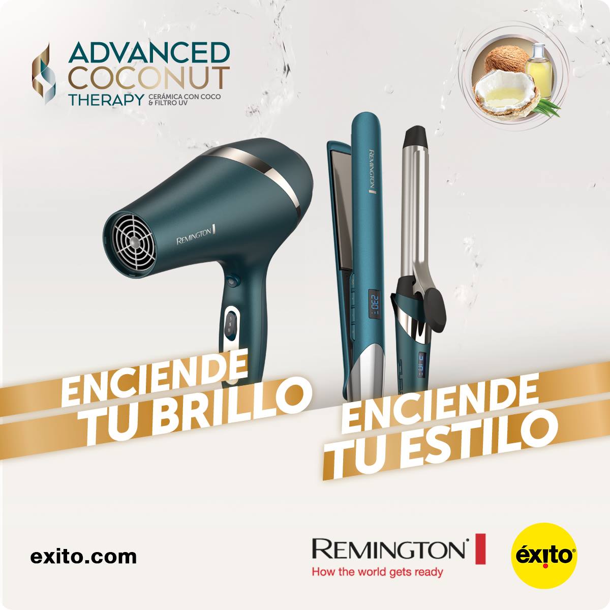 Porque tu cabello merece lo mejor, en REMINGTON Colombia hemos creado la nueva línea Advanced Coconut Therapy