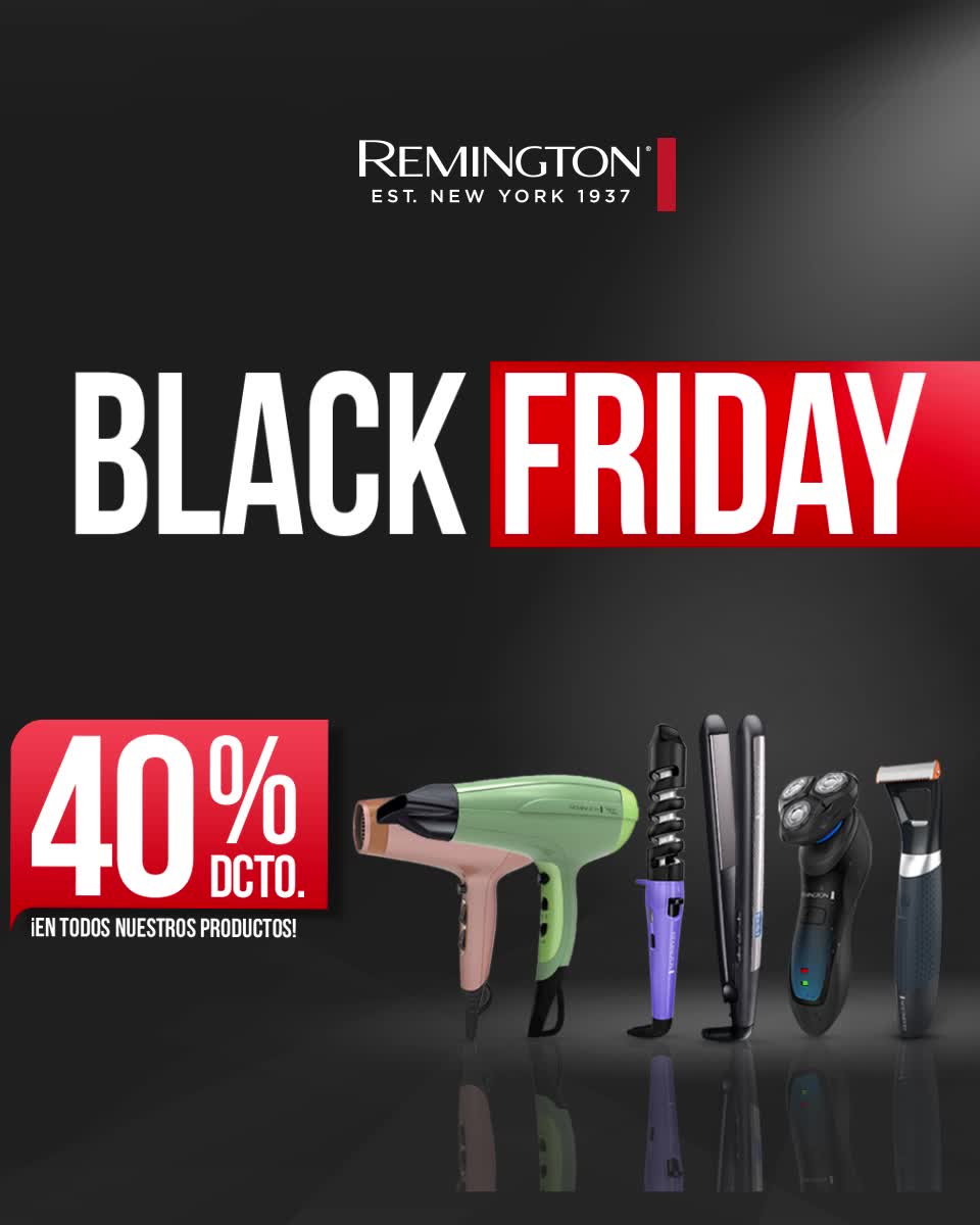 ¡Es el día que estabas esperando! Hoy podrás darte el gusto de comprar todos los productos Remington que quieres con el 40% de descuento. ¿Qué estás esperando para hacerlo? 