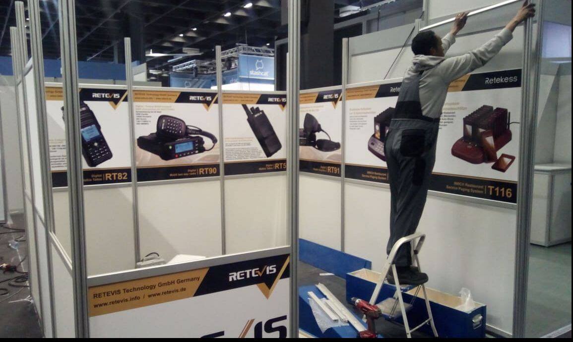 #Retevis We are preparing the display for The Cologne Exhibition (PMRExpo 2018)!