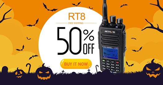 50%OFF on Retevis RT8, the IP67 Waterproof DMR amateur radio. With the GPS version optional. Order here: www.tomtop.com 