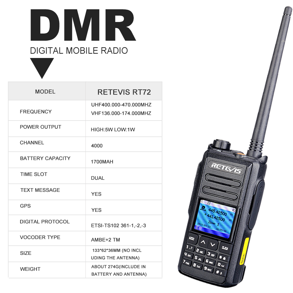 Retevis DMR amateur radio #RT72