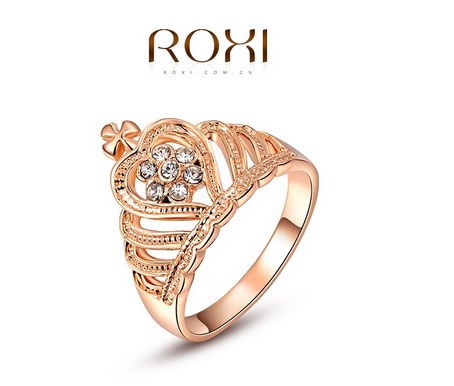 ROXI 2015 Chirstmas Gift Platinum Plated Romantic Butterfly Wings Ring Statement Rings Fashion Jewelry For Women Party Wedding