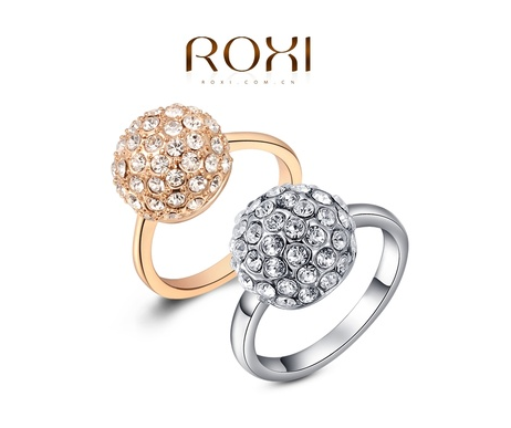 ROXI Gifts Genuine Austrian Crystals Rings Top Quality Beautiful, 100% Hand Madeball Jewelry,2010001330