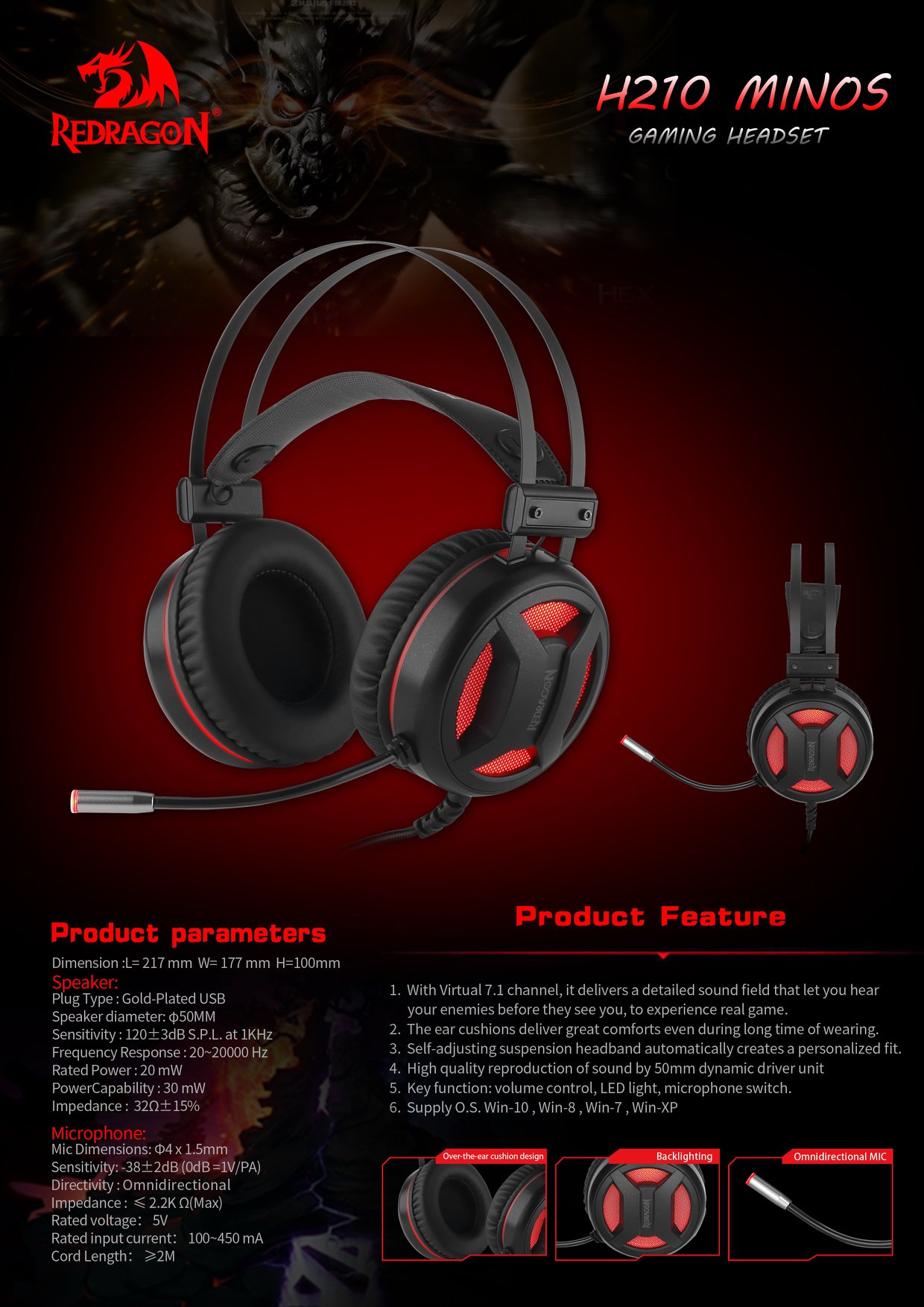 NEW REDRAGON GAMING HEADSET