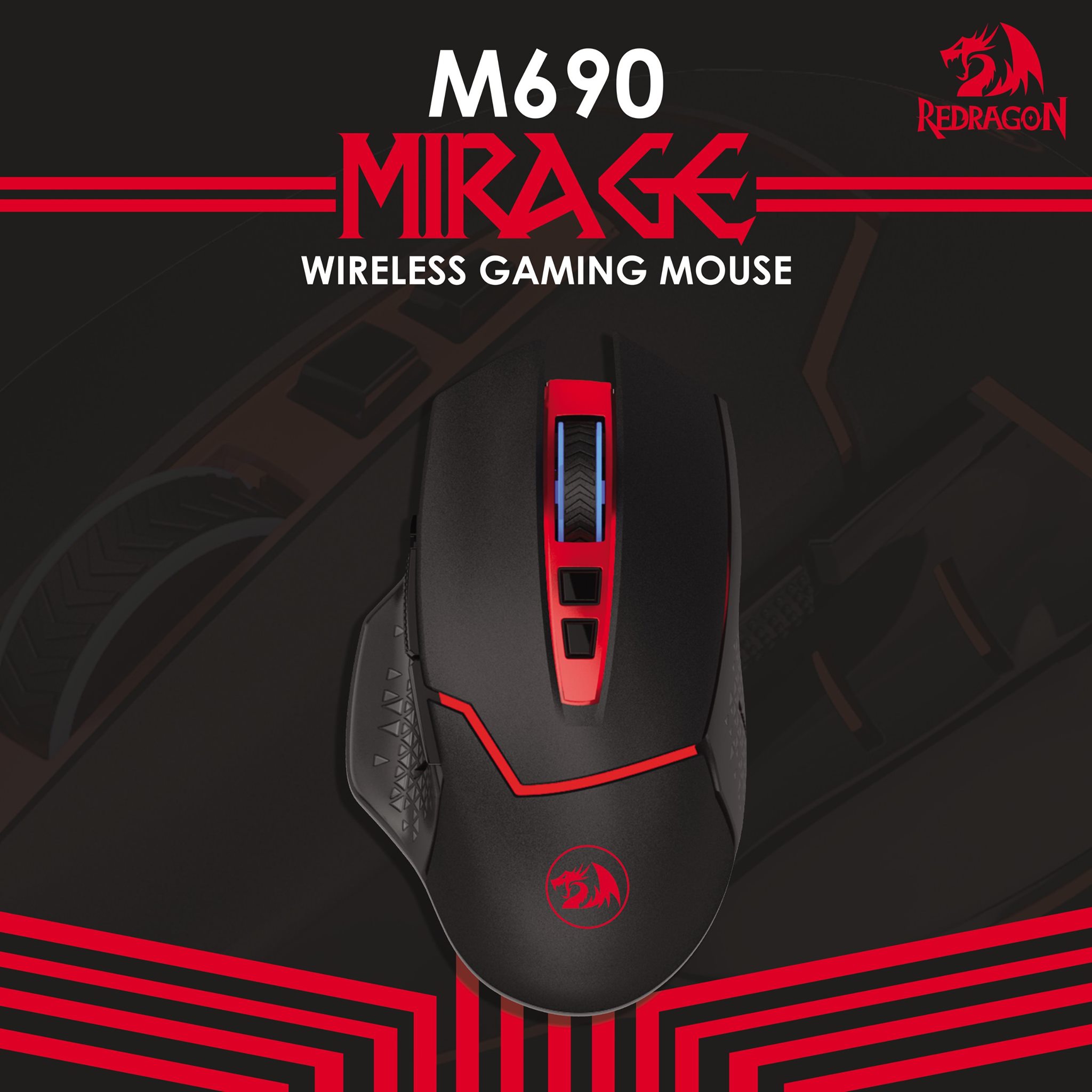 Redragon M690 Mirage Wireless Gaming Mouse - Very Ergonomic